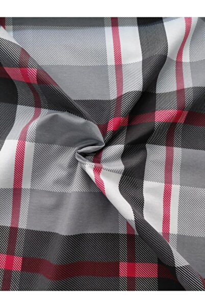 lavivahome Poplin Pamuklu İnce Çizgili Ekose Desenli Nevresimlik Kumaş - Metrelik Kumaş 100x240 CM