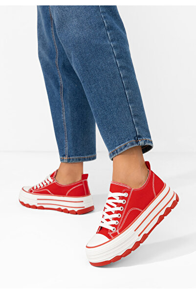 B T Shoes Červené tenisky na platformě Zenoria