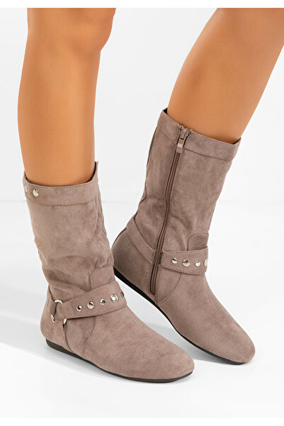 B T Shoes Šedé dámské kozačky Dakisa