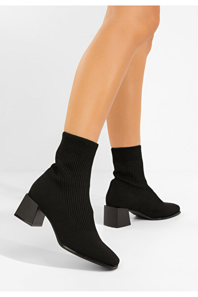 B T Shoes Μποτάκια κάλτσα Renatia Μαύρα