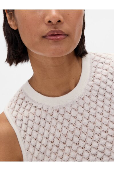 GAP Kadın Kırık Beyaz Cashsoft Örgü Atlet