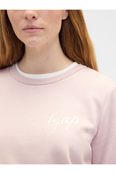 GAP Kadın Pembe Relaxed Logo Sweatshirt
