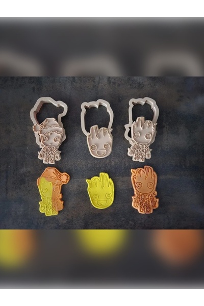 Filkorium3D مجموعة قوالب كوكيز جروت - أداة تشكيل العجين - قالب تشكيل الطين