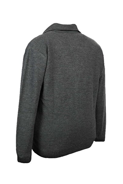 tambattal Plus Size Buttoned Jacket Collar Men's Knitwear Cardigan (Comfortable Fit)