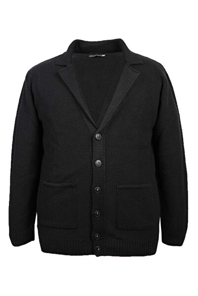 tambattal Plus Size Buttoned Jacket Collar Men's Knitwear Cardigan (Comfortable Fit)