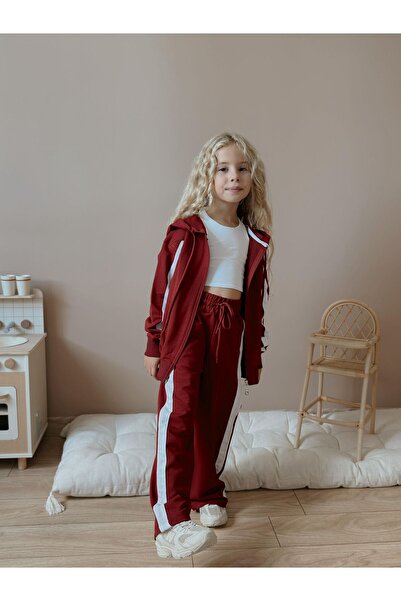 WİKİBOOM طقم ملابس رياضية للفتيات من باربوسا مكون من قطعتين بقلنسوة وسحاب