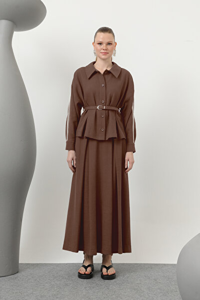 Modamorfo Women's Belted Skirt Suit - 14314Tks