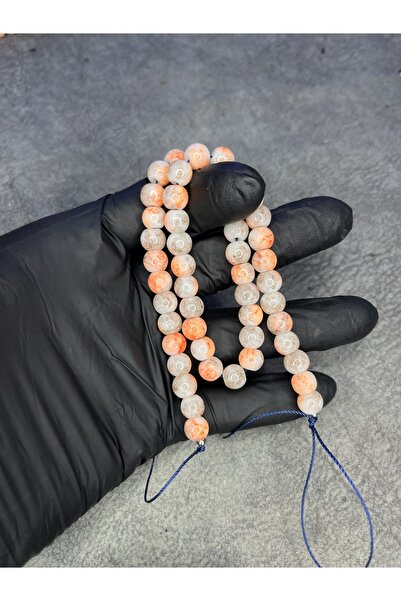 Mos Tespih سلسلة خرز زجاجي مطلي بالذهب من الحجر الطبيعي (مجموعة تحتوي على 50 ...