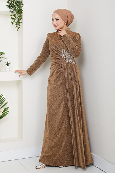 TesettürButik Βραδινό φόρεμα με κρόσσια