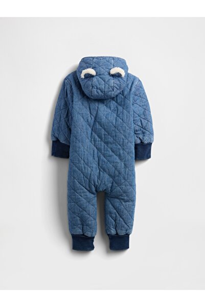 GAP Bebek Mavi Kapitone Denim Cozy Tulum