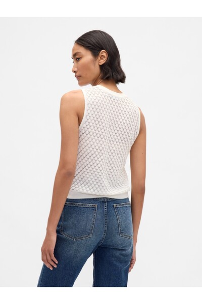 GAP Kadın Kırık Beyaz Cashsoft Örgü Atlet