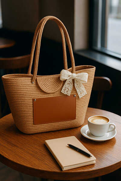 Secem Boutique Straw Jute Bag, Beach Bag, Shoulder Bag