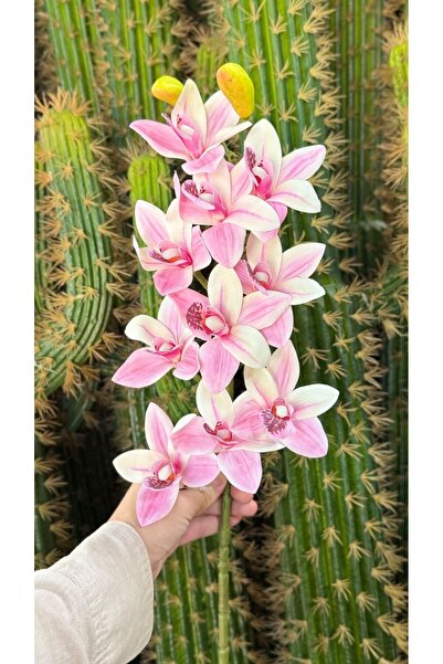 KOZALILAR Islak Dokulu Dekoratif Yapay Singapur Lüks Orkide Dalı