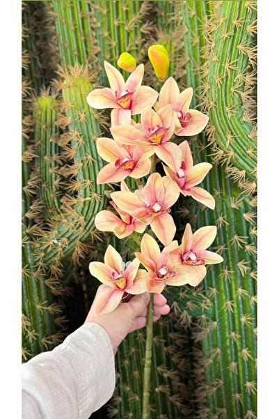 KOZALILAR Islak Dokulu Dekoratif Yapay Singapur Lüks Orkide Dalı