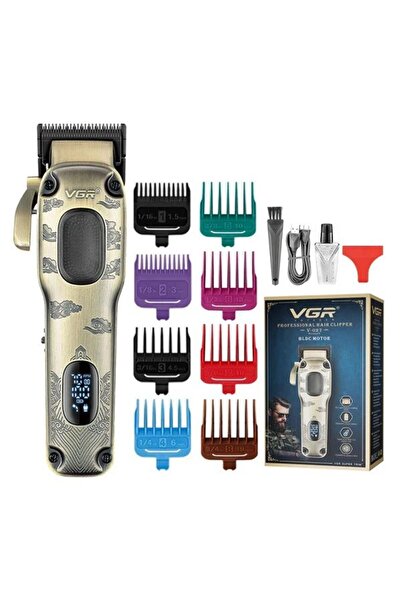 VGR ماكينة حلاقة كهربائية احترافية للرجال V-027 - قابلة لإعادة الشحن، لاسلكية، شفرات من التيتانيوم