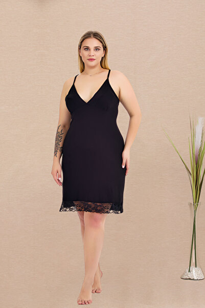 MOPİ Plus Size Very Stylish Long Sleeve Dressing Gown Suspender Nightgown Set