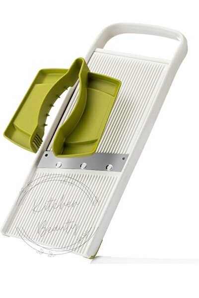 Kitchen Beauty Kalınlık Ayarlı,3 Kademeli Rende Tutma Aparatlı, Kaymaz Tabanlı Sebze Meyve Dilimleyici