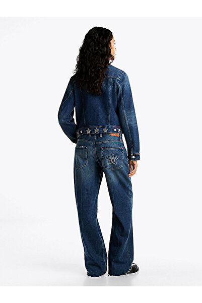 Tommy Hilfiger Women's Mia Studded Relaxed Straight Jean Pants