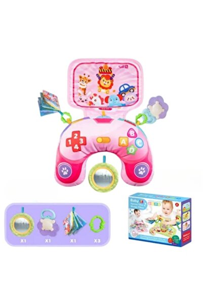 Picodino Activity Pillow for Babies with Toys and Sounds, Pink
