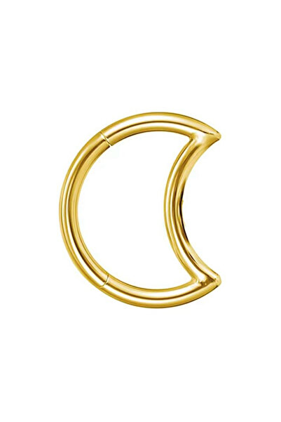 Blisse Piercing Unisex Cerrahi Çelik Yarım Ay Figürlü Kilitli Tragus Helix Kı...