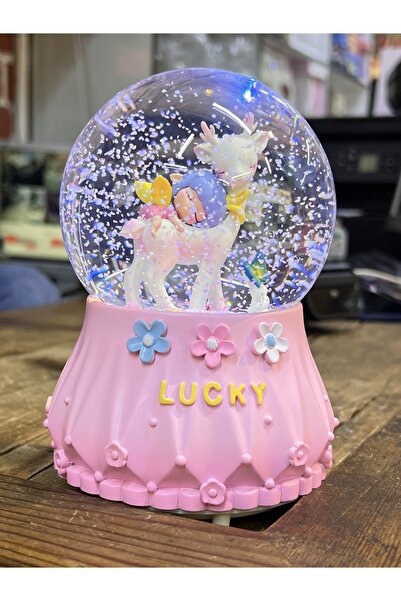 nesever store Prenses Unicorn Kız Kar küresi Mega Boy Işıklı Müzikli Otomatik...