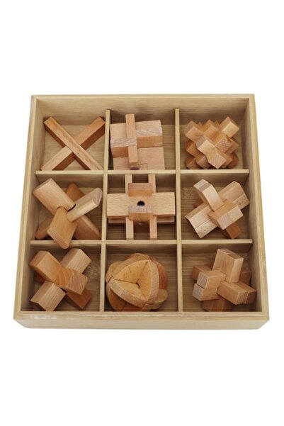 Picodino 3D wooden puzzle game, 9 pieces, logic games