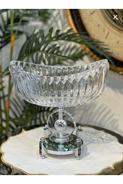 Elta Collection وعاء غوندولا فاخر للغاية من الكريستال الفضي |   إكسسوار مزخرف للطاولة وغرفة المعيشة
