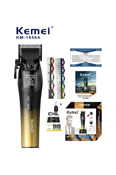 Kemei ماكينة قص الشعر الاحترافية KM-1858 للرجال، طقم قص الشعر اللاسلكي القابل...