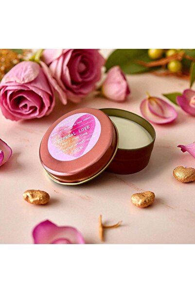 ETERNAL LOVE - Gül Ylang Ylang Aromalı Doğal Soya Mumu 75 ML Metal Pink Gold Kutu