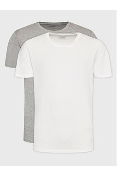 WRANGLER Σετ 2 ανδρικών μπλουζών 112321465 Λευκό, Γκρι