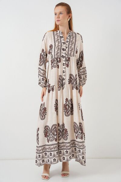 Hiccup Φόρεμα μάξι με μοτίβο με λαιμόκοψη σε σχήμα V με κουμπιά BDART