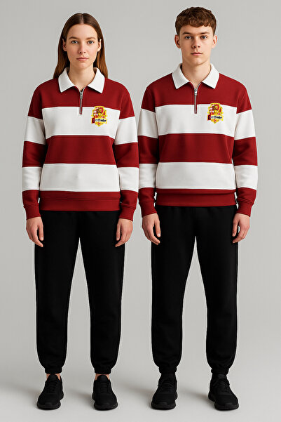 Risil-Nu Company New Season Premium Fabric (Unisex) Polo Neck Pieced 3 Thread Sweatshirt - Sweatpants 2-Piece Set