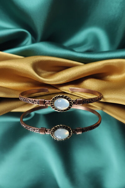 NehirTaş سوار نحاسي مع حجر السيلينيت المعتمد