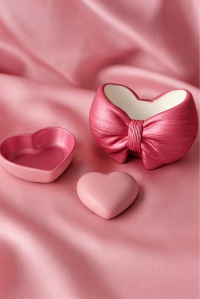MİREVA Pink Pen Holder and Heart Plate Set – Handmade Stylish Organizer |   Decorative Desk Organizer