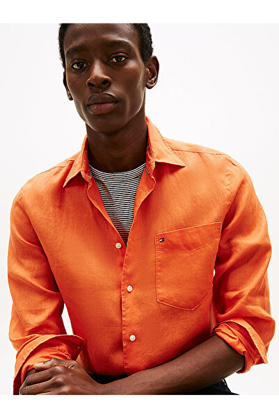 Tommy Hilfiger Men's Piece-Dyed Linen Shirt