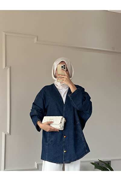 Saay Tesettür Kadın Kot Ceket