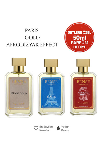 Bense Paris & Gold & Effect 3’lü Set (Extrait de Parfum)