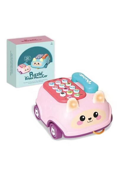 Picodino Smartcraft Rabbit Car Toy Phone with Lights and Sounds for Kids, Pink