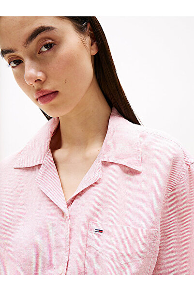 Tommy Hilfiger Women's Tjw Crop Linen Shirt