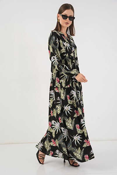 Hiccup Rochie maxi cu model cu decolteu în V cu nasturi BDART