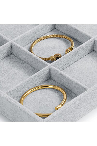 Oirlv صواني عرض مجوهرات مخملية قابلة للتكديس، 12 شبكة، منظم خواتم وأقراط وأسا...