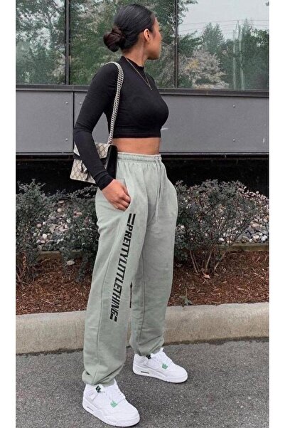 Le Vion Γκρι χαλαρό γυναικείο παντελόνι φόρμας PRETTYLITTLETHING Jogger