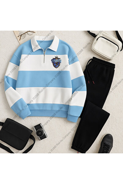 Risil-Nu Company Новий сезон Преміум тканина (унісекс) Поло з коміром, трикотажна кофта з 3 нитками - Комплект з 2 штанів