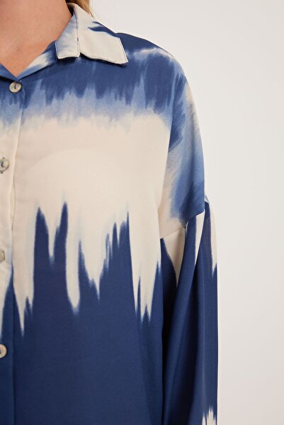 Hiccup BDART Великий розмір Абстрактний тканий сорочка з довгими рукавами на ґудзиках