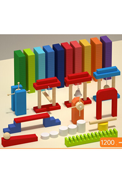 Picodino Set jucarii Domino cu capcane – 1200 piese colorate, cu mingi, poduri si obstacole interactive