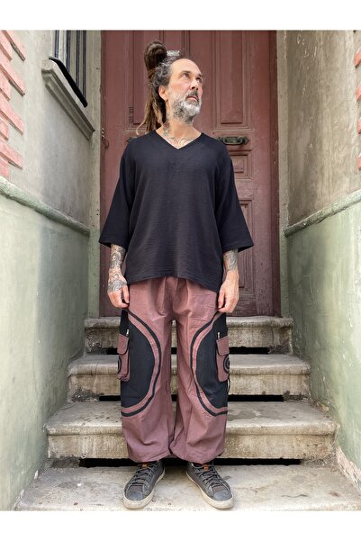 Bohoyasam Nepal Boho Pantolon | Unisex Rahat Kesim, Cepli, Elastik Belli, Salaş Bol Pantolon, Festival