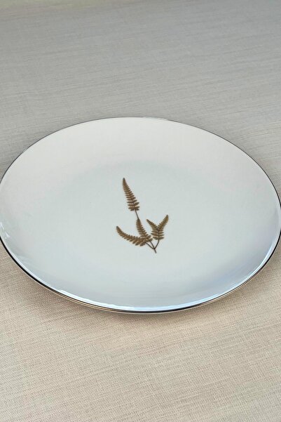 tabakevi Tabak Evi Porcelain Natura Marinum Gold Gilded Serving Plate 24.50cm Set of 6