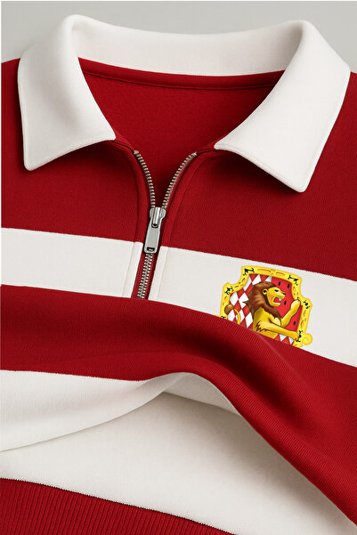 Risil-Nu Company New Season Premium Fabric (Unisex) Polo Neck Pieced 3 Thread Sweatshirt - Sweatpants 2-Piece Set