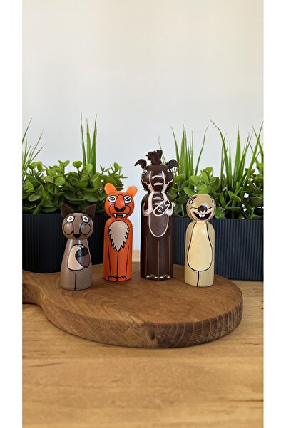 Alf Wood مجموعة دمى بيغ بيبي كبيرة الحجم من العصر الجليدي - 4 قطع - هدية تذكارية