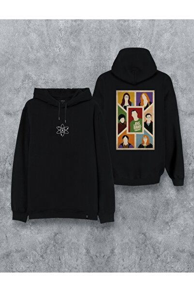 MODA هوديي سويت شيرت أسود مطبوع عليه The Big Bang Theory